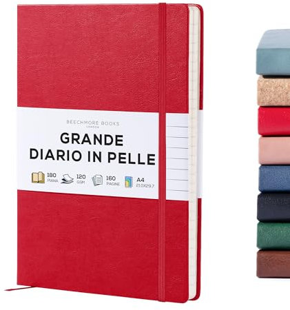 BEECHMORE BOOKS Lined Journal Notebook, 8.5 x 11.5 inch, A4 160 Lined Pages, Hardcover Leather Journals for Women, Men, Writing and Notebooks for Work - 120 GSM Thick Paper, Gifts Box Included
