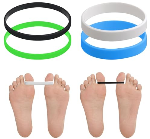 HENGBIRD 4 PCS Hallux Valgus Training Band für Ballenzehen für Damen und Herren Zehenspreizer zur Linderung von Ballenschmerzen Einfach zu Bedienen und Bequem