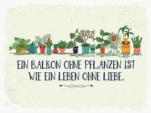 vianmo Holzschild 30x40 cm Balkon ohne Pflanzen Leben Deko Geschenk Holz Schild