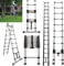 3.5M/20.3FT Telescopic Ladder Multi-Purpose Aluminium Portable Telescoping Ladder, Portable Loft Straight Ladders for RV, Attic, Home and Outdoor Work