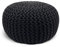casamia Pouf Ø 55 o. 45 cm Strickhocker Sitzpouf Bodenkissen Premium Outdoor nachhaltig Größe ø 45 cm, Farbe schwarz - Anthracite