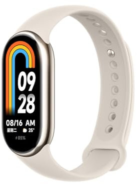 Xiaomi Smart Band 8, Smartwatch Hombre con Pantalla AMOLED de 1,62, Reloj Inteligente Carga Rápida, Autonomía de hasta 16 días, 150 Modos de Deporte 5 ATM Impermeable Pulsera Actividad, Blanco