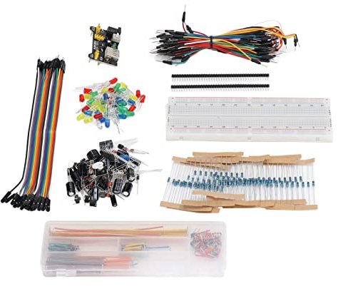 Electronics Component Kit, Basic Starter Kit,Starter Fun Assortment,Breadboard Starter Kit, Electronics Component Starter Kit with 830 Tie Points Breadboard for R3