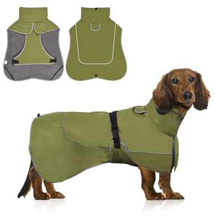 WUFANC Hundemantel Wasserdicht - Reflektierende Hundejacke mit Verstellbarem Verschluss für alle Jahreszeiten - Komfortabler Schutz für Ihren Hund bei Indoor Outdoor Aktivitäten