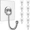 Clarmonde 10 ganci autoadesivi grandi, resistenti, 20 kg (max), rimovibili e adesivi da parete, impermeabili, antiruggine, per bagno, cucina, ufficio