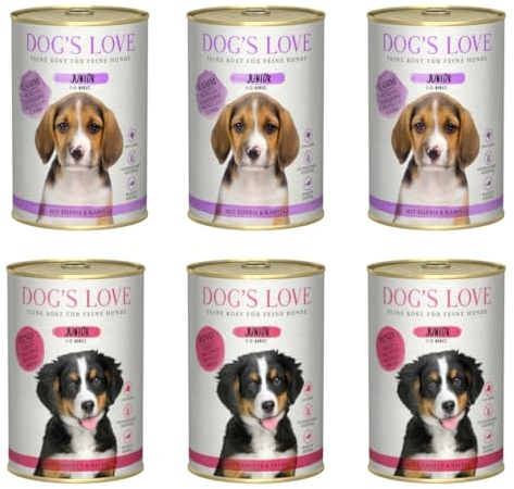 Dog's Love Puppy | Nassfutter für Welpen (Welpen) | 6 x 400 g (3 x Lamm 3 x Rinder)