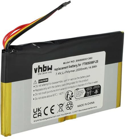 vhbw Akku Ersatz für Polaroid FT605056P-2S | für Kamera (2000 mAh, 7,4 V, Li-Polymer)