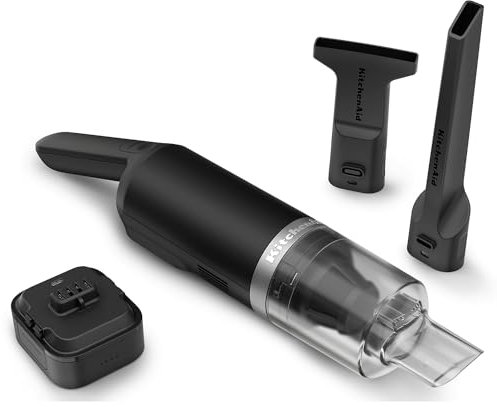 KitchenAid Aspiradora de Cocina Inalámbrica Go | Aspirador de Cocina inalámbrico incluida | 2 Accesorios incluidos | con batería | Negro