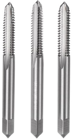 QUARKZMAN Ensemble de 3Pcs Tarauds Manuels, Filetage Conique/Intermédiaire/Fond, 1/4-20 Unc, Acier Rapide, Kit d'Outils de Filetage à Main