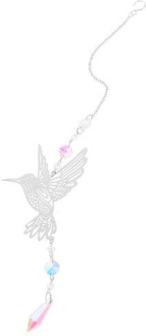 MUSISALY Hängender Kristall Sonnenfänger Hohl Design Hummingbird Anhänger Metall Deko Fenster Balkon Wandschmuck Elegante Wohnraumdekoration