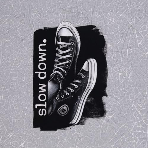 Stoff French Terry Panel SLOW DOWN | by Thorsten Berger | Sneaker, grau | 85 cm lang