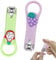 2PCS Kids Nail Clipper Manicure Sets Stainless Steel Cartoon Childrens Nail Clippers Kids Fortable Light Pedicure Kit Grooming Tools Baby Nail Clipper Set Small Nail Clippers for Kids Women Men