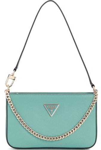 GUESS Damen Noelle Mini Top Zip Shoulder Handtasche, Blaugrün