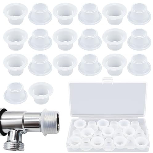 Auslaufsichere Dichtung Wasserhahn Dichtungsring aus Silikon Wasserhähne Dichtungsringe 20St Auslaufsicherer Gummidichtung für Wasserhahnrohre Wasserventile Dreieckventil (Weiß)