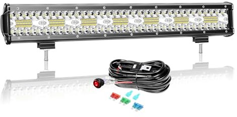AUXTINGS 50 cm 420W Barre LED 4x4 Con Câblage, Spot et Inondation Rampe LED 12V 24V Étanche Bar a LED Feux Phare de Travail LED Projecteur LED pour SUV Voiture Camion Tracteur Quad Véhicule Bateau