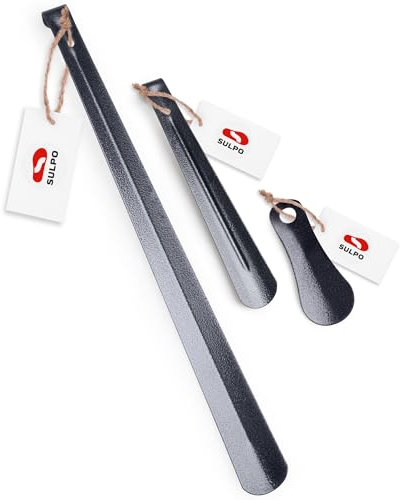 SULPO Lot de 3 pièces 12cm, 26cm & 66cm Chausse pied en acier inoxydable - Chausse pied long, moyenne et courte - Chausse pied metal avec trou de suspension - Chausse pied long metal - Chausse pieds