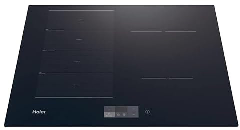 Haier HAMTSJ66TFTCF 65cm Induction Hob – Half Flex Zones, Wi-Fi Connected, I-Touch Control, Frameless, Black Glass