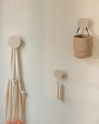 Metallbude Wandhaken LOU - 3er Set Rund/Cashew - Minimalistisch, aus Metall - Vielseitig einsetzbar - ⌀ 8-12 cm