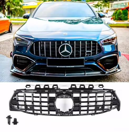 For Auto Perfectionists UK Front Panamericana GT Grille Compatible With Mercedes CLA Class W118 AMG Line 2019-2024 ABS Gloss Black