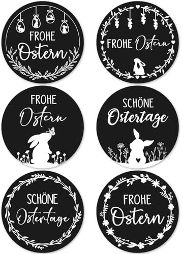 MEJOSER 120 Stück Ostern Sticker 4cm Osteraufkleber Ostersticker Osterhasen Frohe Ostern Aufkleber Etiketten Selbstklebend Deko zum Basteln Osterdeko