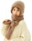 Generisch Winddichter Mützenschal mit integriertem Ohrenschutz, Damen 2-in-1-Wintermütze, warmer Strickschal, dicker Beanie-Mützenschal mit Ohrenklappen, Wintermütze und Schal-Set für Damen (Khaki)