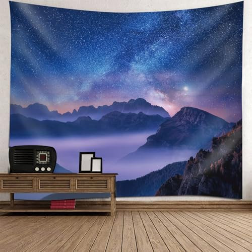 Bishilin Wandteppich 300x256CM, Wandbehang Tuch Natur Sternenhimmel und Berge Wall Hanging Tapisserie Wandbehang Wanddeko fur Kinderzimmer Wohnzimmer