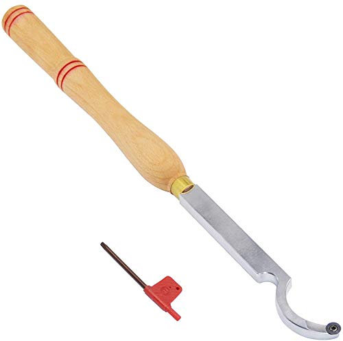 Chisels, 20 Inches Wood Turning Tools Mini Radius Swan Neck Hollower Carbide Tipped Lathe Chisel Tool Bar with Ci3 12Mm Round Carbide Insert Cutter for Wood Hobbyist Or Carpenter Or DIY (20 inches)