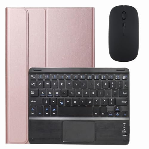 Custodia con Tastiera, Oro Rosa, Custodia con Tastiera per Samsung Galaxy Tab A7 Lite 8.7 Pollici 2021 (SM-T220/T225/T227), Custodia con Supporto Sottile con trackpad Integrato e p