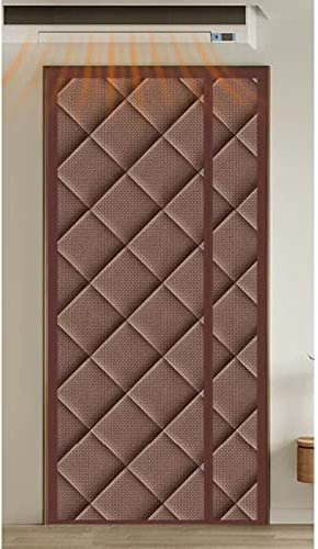 Rideaux - Tenda termica per porte, insonorizzata, invernale, in cotone spesso, antivento, impermeabile, tela Oxford, 54 misure (marrone, 70 x 190 cm)