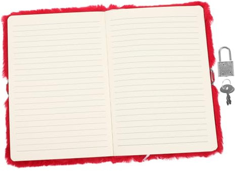 DOITOOL Plüschbuch bescherung weihnachten geldgeschenke weihnachten witzige weihnachsgeschenk kundengeschenke weihnachten Notizbuch täglich Zeitschrift sperren Code Schlüssel rot