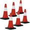 ECD Germany Set 6X Coni Stradali Segnaletici per Il Traffico da 51 cm Rosso e Bianco Coni con Strisce Bianche Riflettenti Piloni con Base Pesante di Avvertimento Cono di Marcatura di Segnalazione