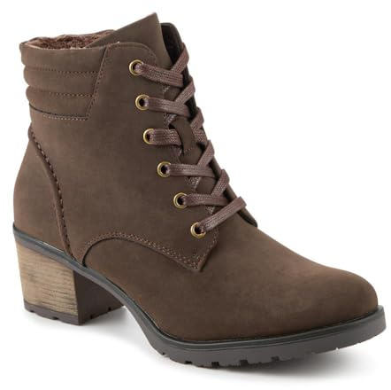 Pavers Smart Block Heel Ankle Boots With Zip Fastening - Dark Brown Size 4
