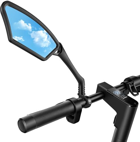 Siegvoll E-Scooter Rückspiegel, 360° drehbar & klappbar, vibrationsstabil, passend NUR für ausgewählte Modelle von Segway Ninebot & Xiaomi, HD-Spiegelbild, einfache Montage, E-Scooter Zubehör