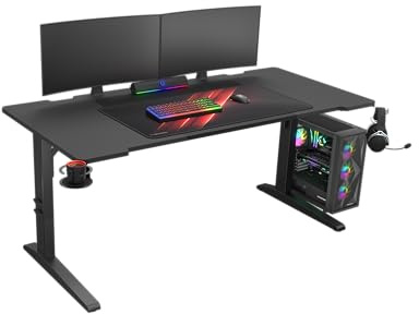 Genesis Table de gaming 160 cm MDF et acier modulaire réglable LED et gestion des câbles