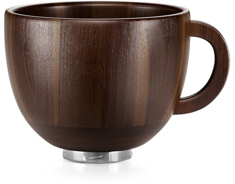 SpaceAid Wooden Bowl with Handle, Kitchen Space Aid Acacia Wood Mixing Bowls Holder for Stand Mixer, Compatible with 4.5 & 5 QT Tilt-Head Models Kitchen, Natural Wood