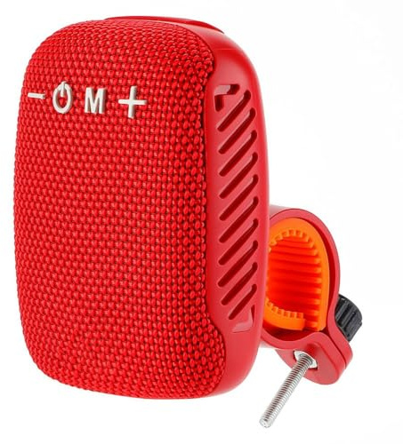 Pinafresa Portable Outdoor Waterproof Bicycle Riding Speaker Type-C USB Rechargeable Bluetooth-Compatible for Scooter Motorcycle Red