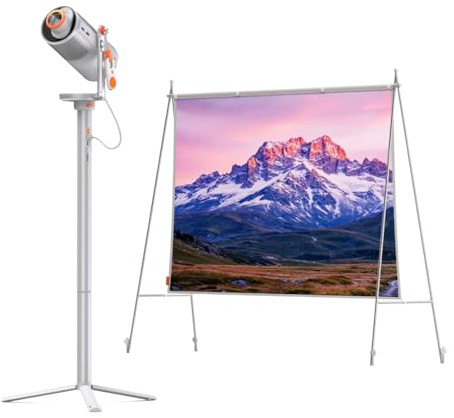 XGIMI MoGo 4 Vidéoprojecteur Bundle,450 ISO Lumens, Compatible avec Google TV Netflix, Autonomie de 5 Heures,Kit Extérieur/Intérieur avec Trépied PowerBase, Écran de 70, 1 filtres