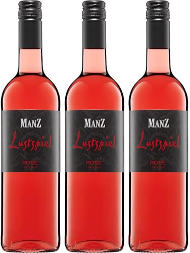 Weingut Manz Rosé Lustspiel Roséwein Trocken VEGAN Deutschland inkl. FeinWert E-Book (3 x 0.75 l)