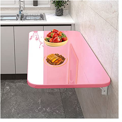 GJZQDKX Escritorio Plegable Flotante de Pared Rosa de 50 x 30 cm para Espacios pequeños, Mesa abatible para lavandería, Estudio, Dormitorio, Escritorio de Pared Que Ahorra Espacio.