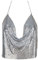 ZUMUii Butterme Damen Sexy Deep V Kette Halter Ärmellos Backless Metall Weste Sequin Crop Top Club Wear (Silber)