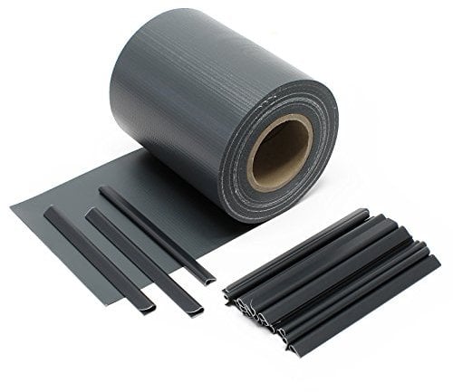 WilTec Brise-Vue en Rouleau – Anthracite – 35 m x 19 cm – en PVC 450 g/m² – avec 20 Clips – Protection visuelle Pare-Vue extérieur pour Clôture Jardin Terrasse