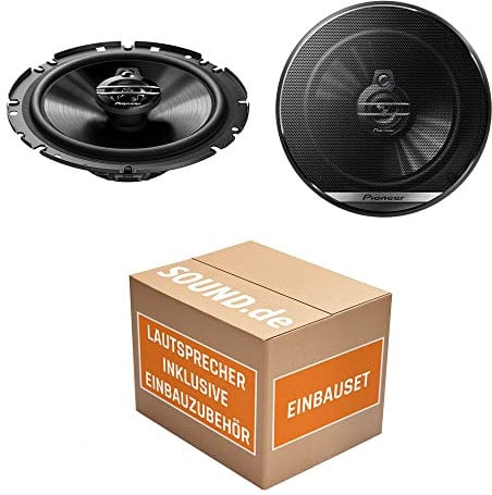 Lautsprecher Boxen Pioneer TS-G1730F - 16,5cm 3-Wege Koax Paar PKW 300WATT Koaxiallautsprecher Auto Einbausatz - Einbauset passend für VW Bus T5 Front - justSOUND