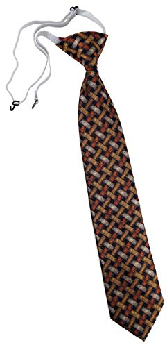 TigerTie Security Sicherheits Krawatte in orange silber schwarz - Motiv Flechtmuster - vorgebunden mit Gummizug