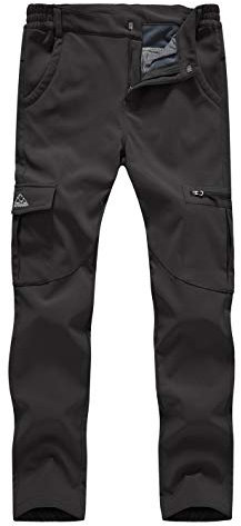 donhobo Damen Wanderhose Wasserdicht Softshellhose Outdoorhose Winddicht Warm Gefüttert Winterhose Trekkinghose Funktionshose Schwarz XS