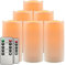 salipt Battery Operated LED Candles, Flickering Flameless Candles, Fake Candles Outdoor Waterproof, Remote Control, 6 Pack 3 Inch Diameter White Candle Set, H 6