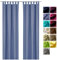 heimtexland ® Dekoschal Baumwolle Uni Blickdicht Vorhang Schlaufenschal Gardine Hellblau HxB 230x125 Typ625