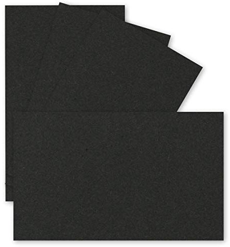 100x Einzelkarten Din A7-10,5 x 7,3 cm - 240 g/m² - Schwarz Kraftpapier - Mini-Karten ideal zum Selbstgestalten, Namenskarten & Visitenkarten