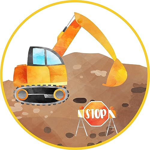 Essbarer Tortenaufleger Bagger // Tortenaufleger Baustelle // Tortendeko Geburtstag (Zuckerpapier)