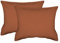 jilda-tex 2er Pack Zierkissenhülle Stone-Washed Renforce Lissabon 100% Bio-Baumwolle Knitterlook Stehsaum Bügelfrei Uni Leinen-Optik Bügelfrei GOTS Made in Green (Terrakotta, 2X 45 x 45 cm)