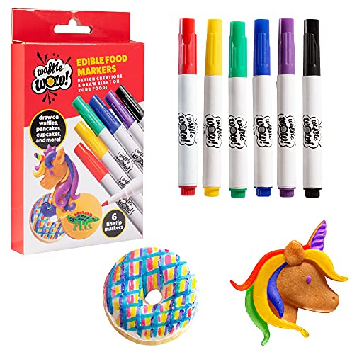 Food Coloring Markers, 6 pc Edible Pen Set for Decorating Drawing, Coloring
